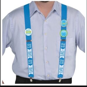 Blue 'Best Dad Ever' Suspenders Gender Reveal New Dad